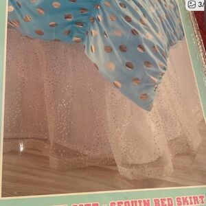 47- cream tuelle and gold sequin bedskirt skirt